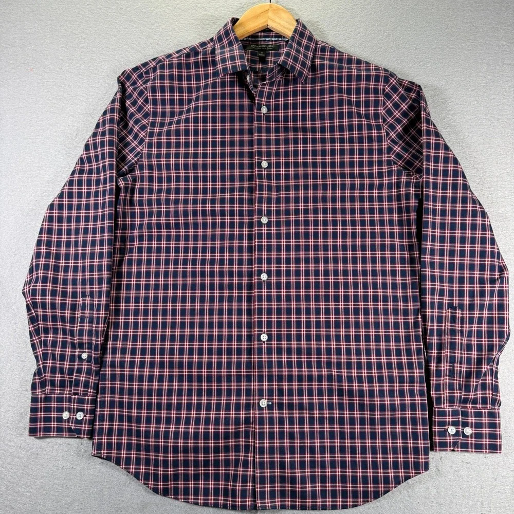 Banana Republic Slim Fit Non Iron Plaid Button Down Shirt Mens‎ Size Medium